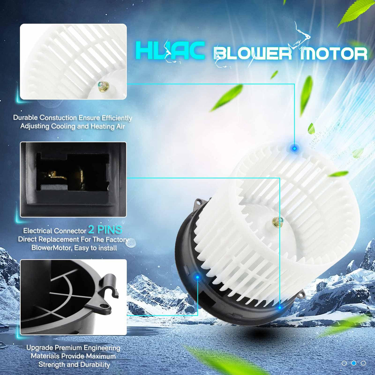 ILONPA blower motor installed in HVAC housing demonstrating correct fitment