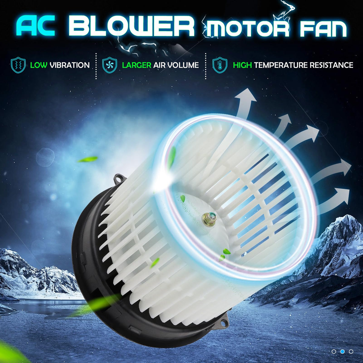 ILONPA side profile of HVAC blower motor highlighting durable housing benefits