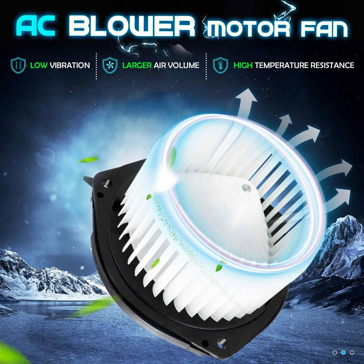 ILONPA blower motor side profile showing casing and bracket, improves fitment accuracy