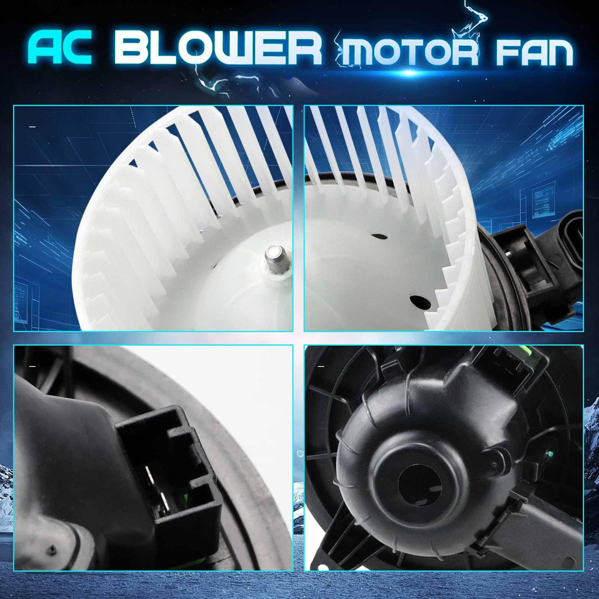 ILONPA blower motor held in hand for size comparison and clear installation planning