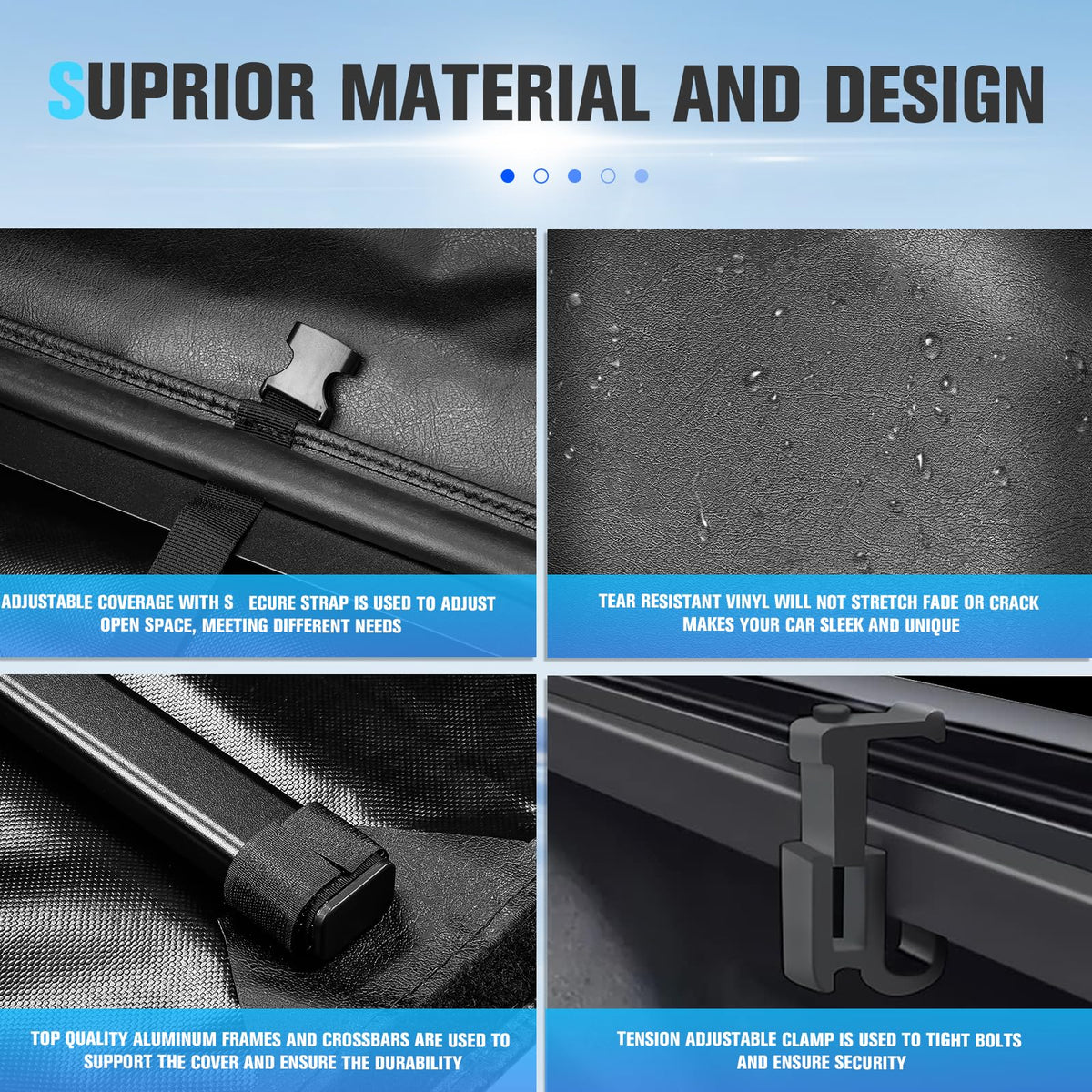 ILONPA clamp and buckle hardware close-up showing no-drill attachment for fast installation and secure fit