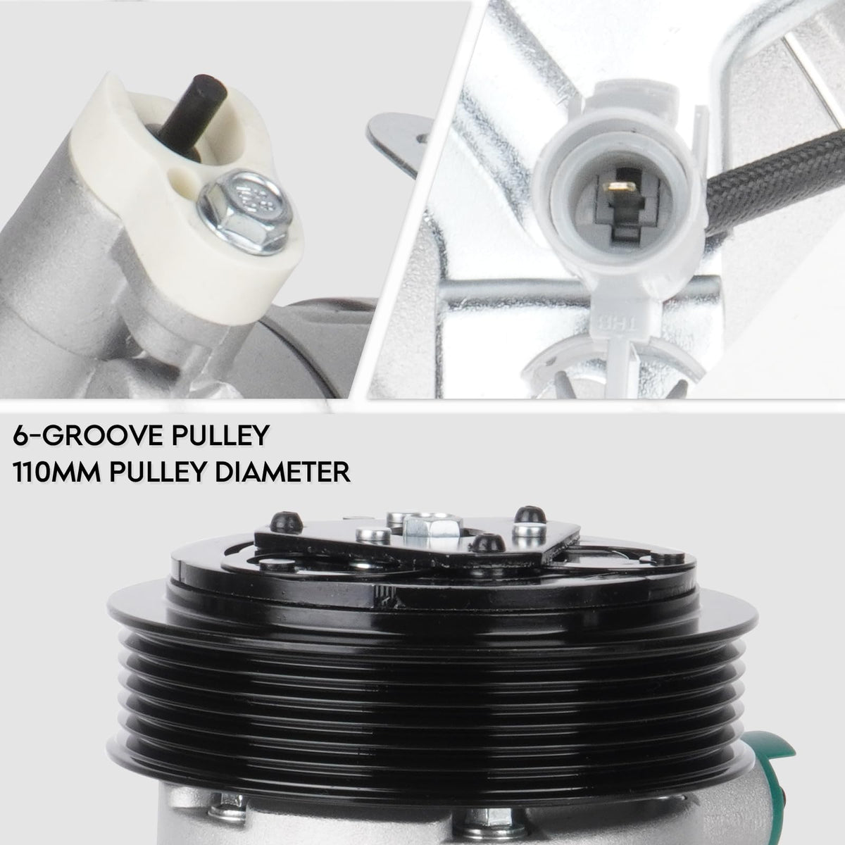 ILONPA compressor clutch detail demonstrating robust engagement and quieter operation