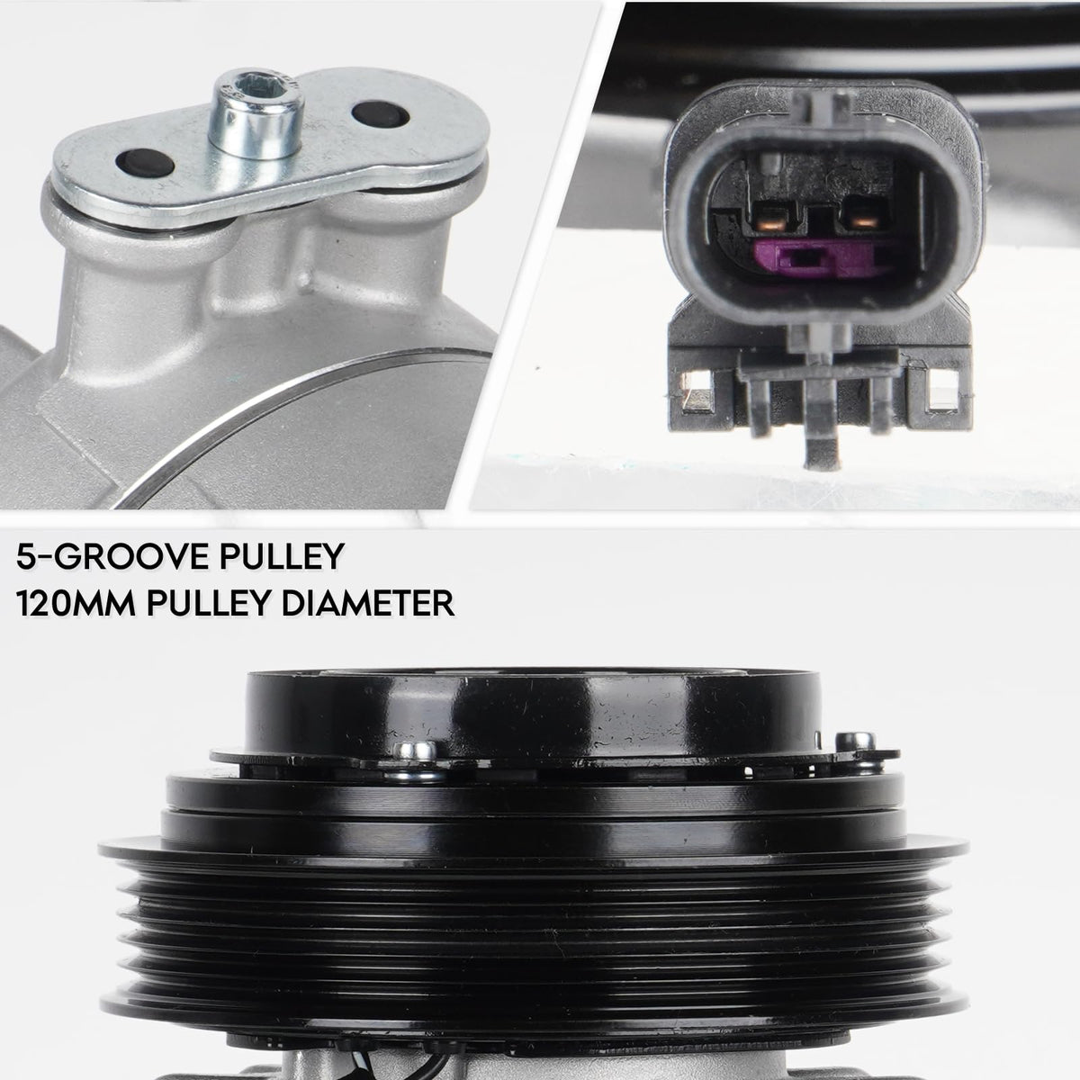 ILONPA compressor clutch face close-up highlighting smooth engagement and low noise