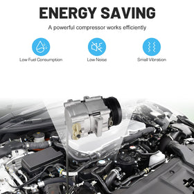 ILONPA compressor installed in engine bay demonstrating direct-fit replacement