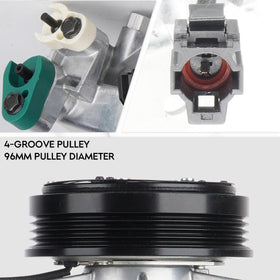 ILONPA pulley side profile showing 96mm diameter and belt alignment benefit