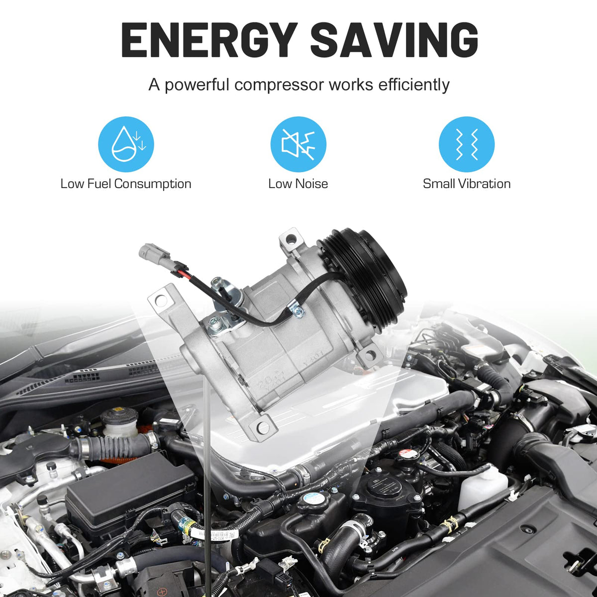 ILONPA compressor fitment label showing compatible model benefits