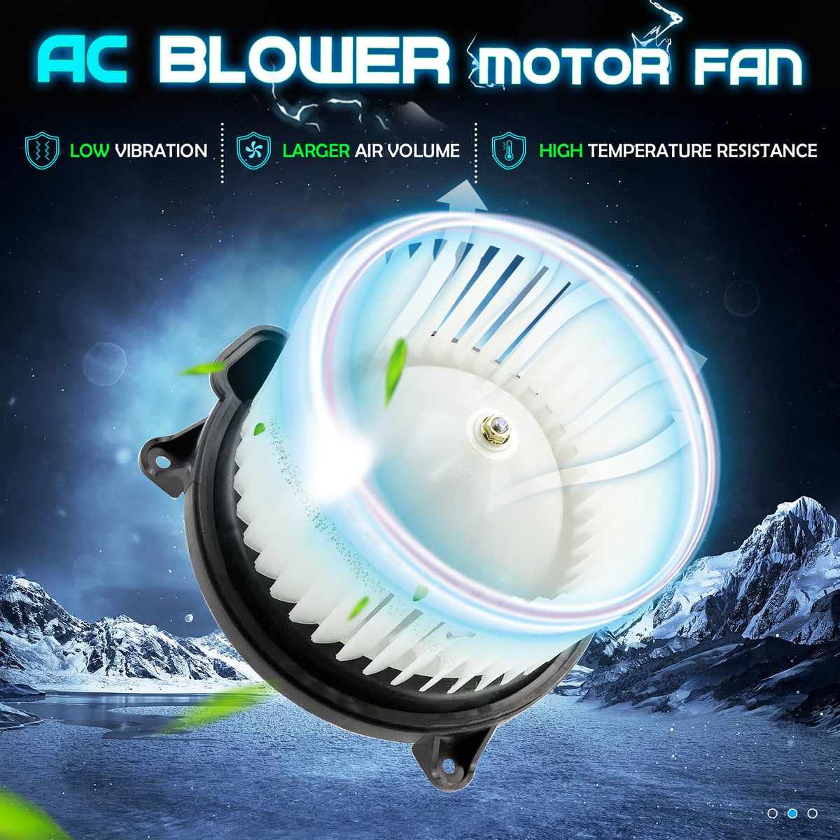ILONPA close-up of fan wheel highlighting durable material and airflow benefit