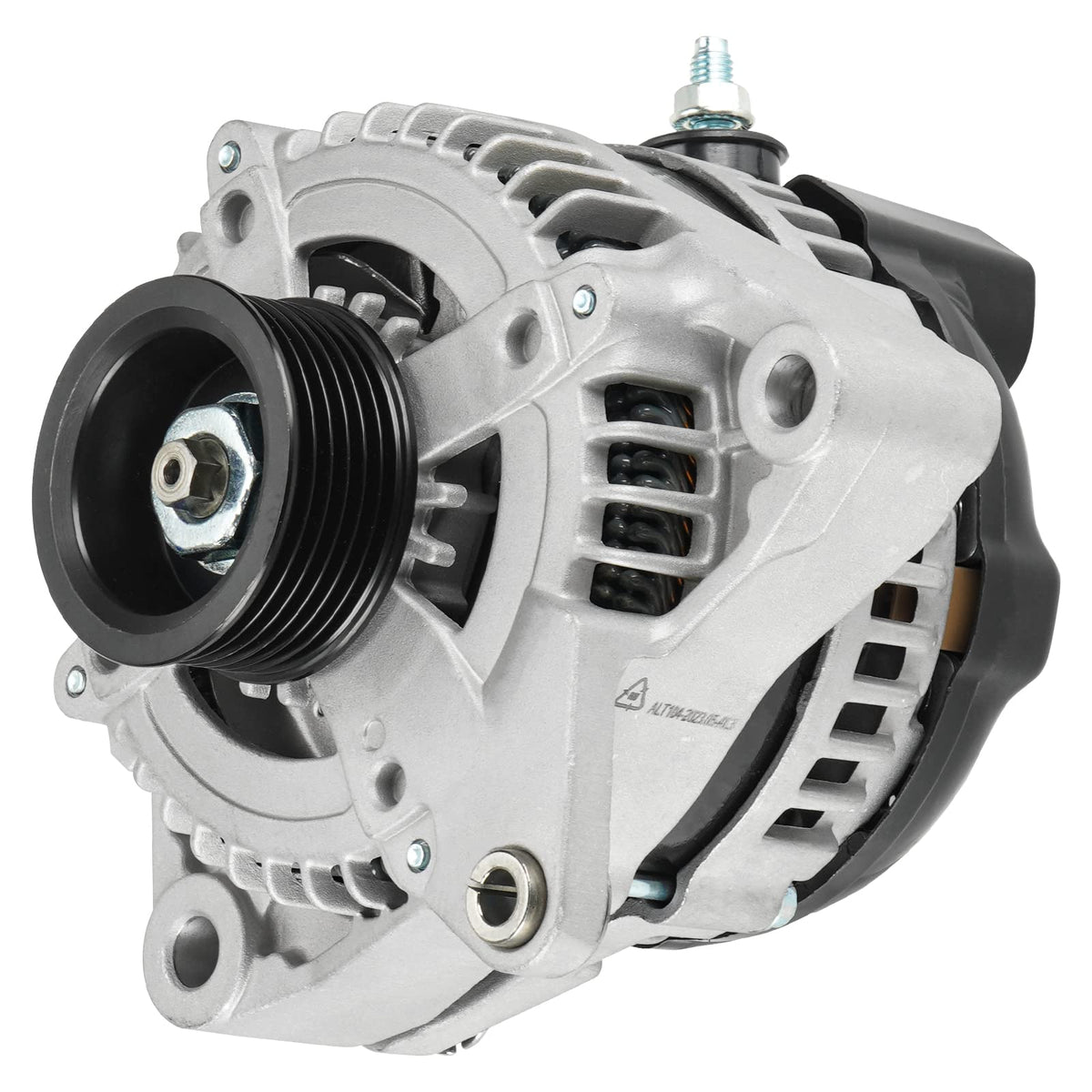 ILONPA front view alternator showing mounting points and solid build for easy replacement