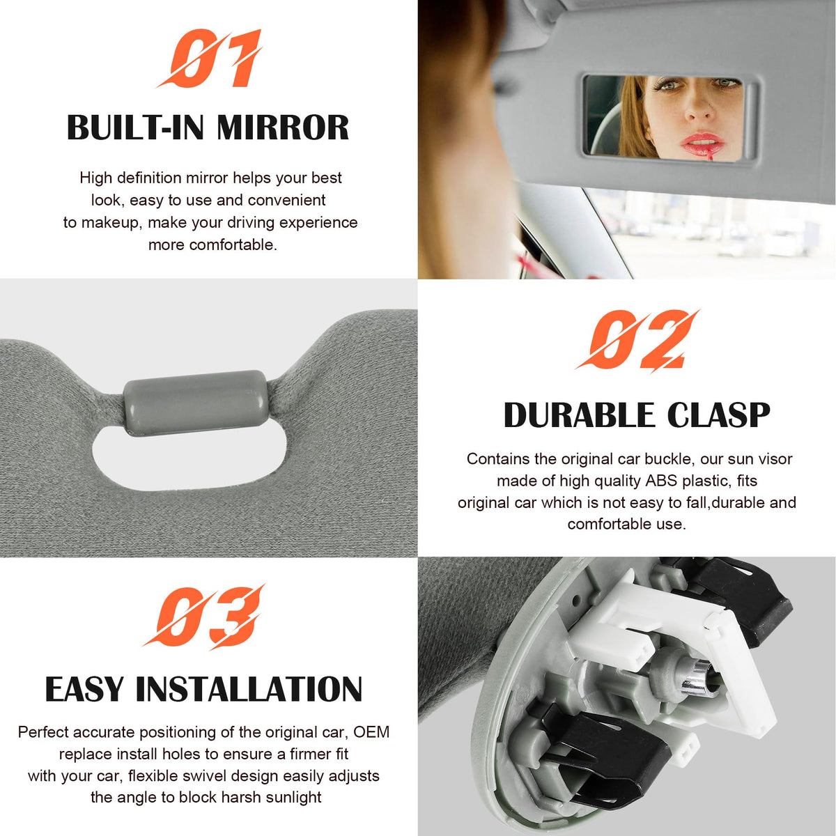 ILONPA driver-side visor installed in Toyota Camry showing secure fit and shade