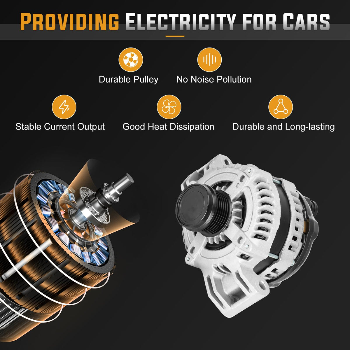 ilonpa alternator installed in engine bay demonstrating direct-fit replacement benefit