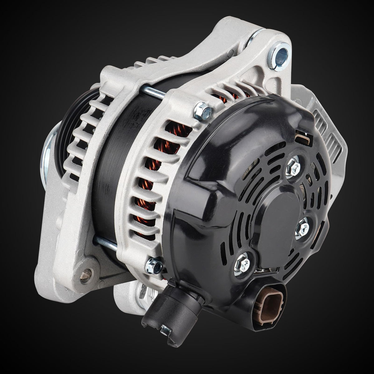 ILONPA alternator installed in engine bay demonstrating direct-fit replacement