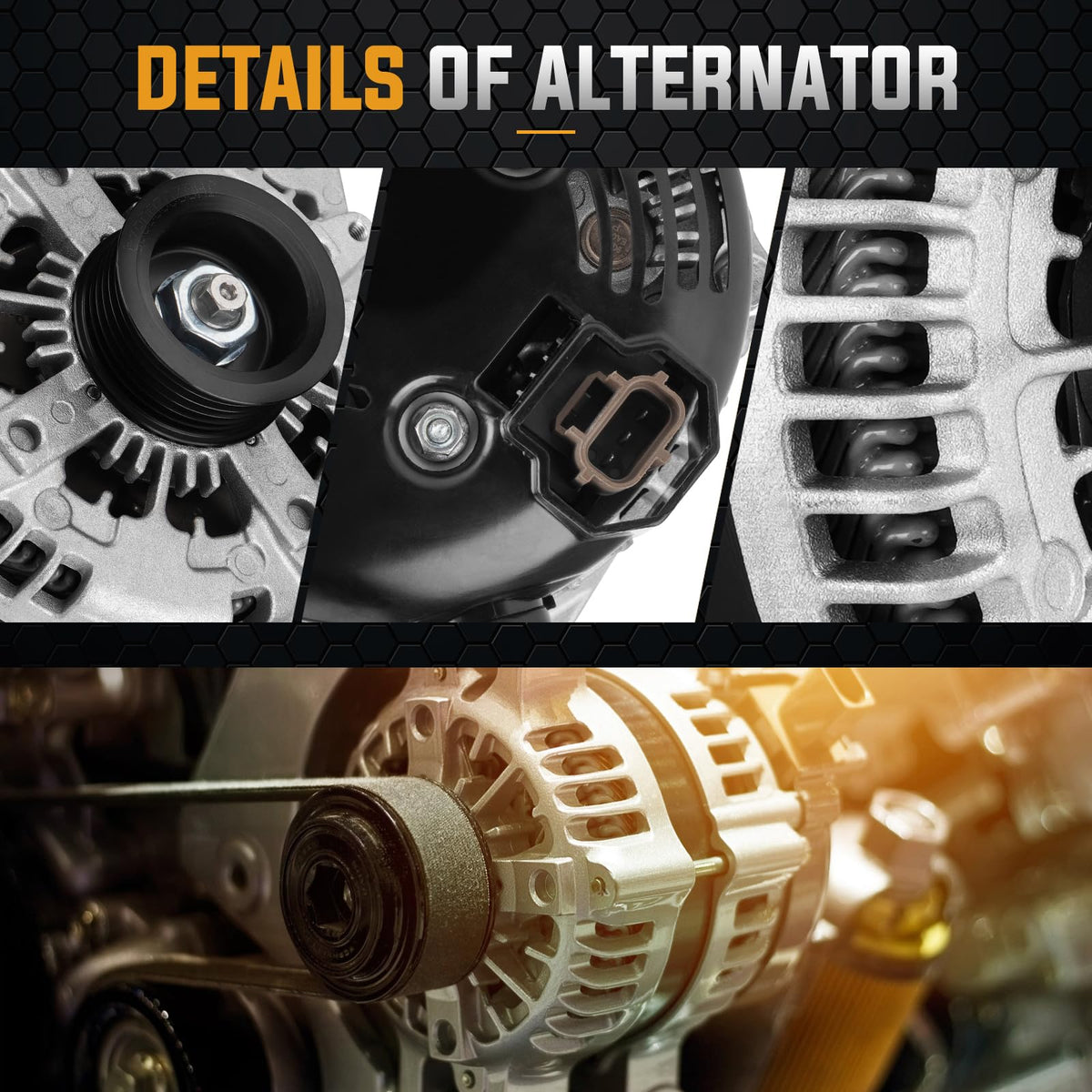 ILONPA alternator electrical plug connector closeup for simple hookup