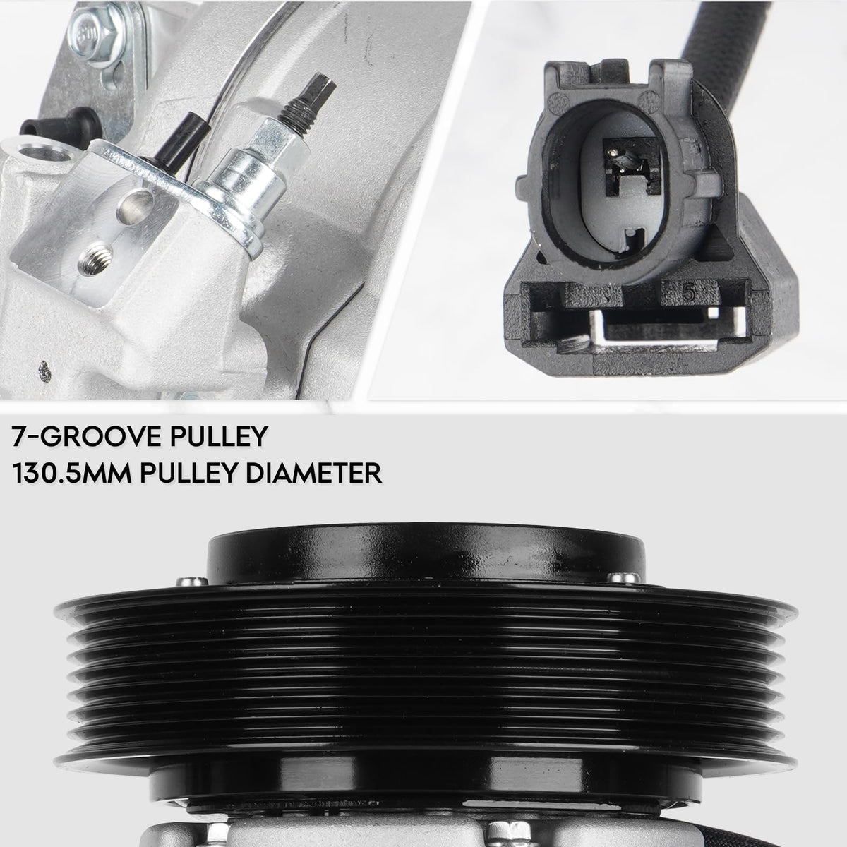 ILONPA pulley and seven grooves detail highlighting accurate belt alignment and reduced slip