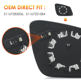 ILONPA mirror close-up of heated element lines for faster de-icing and clearer vision