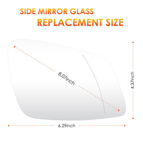 ILONPA mirror beside ruler to show scale and accurate OEM-like dimensions