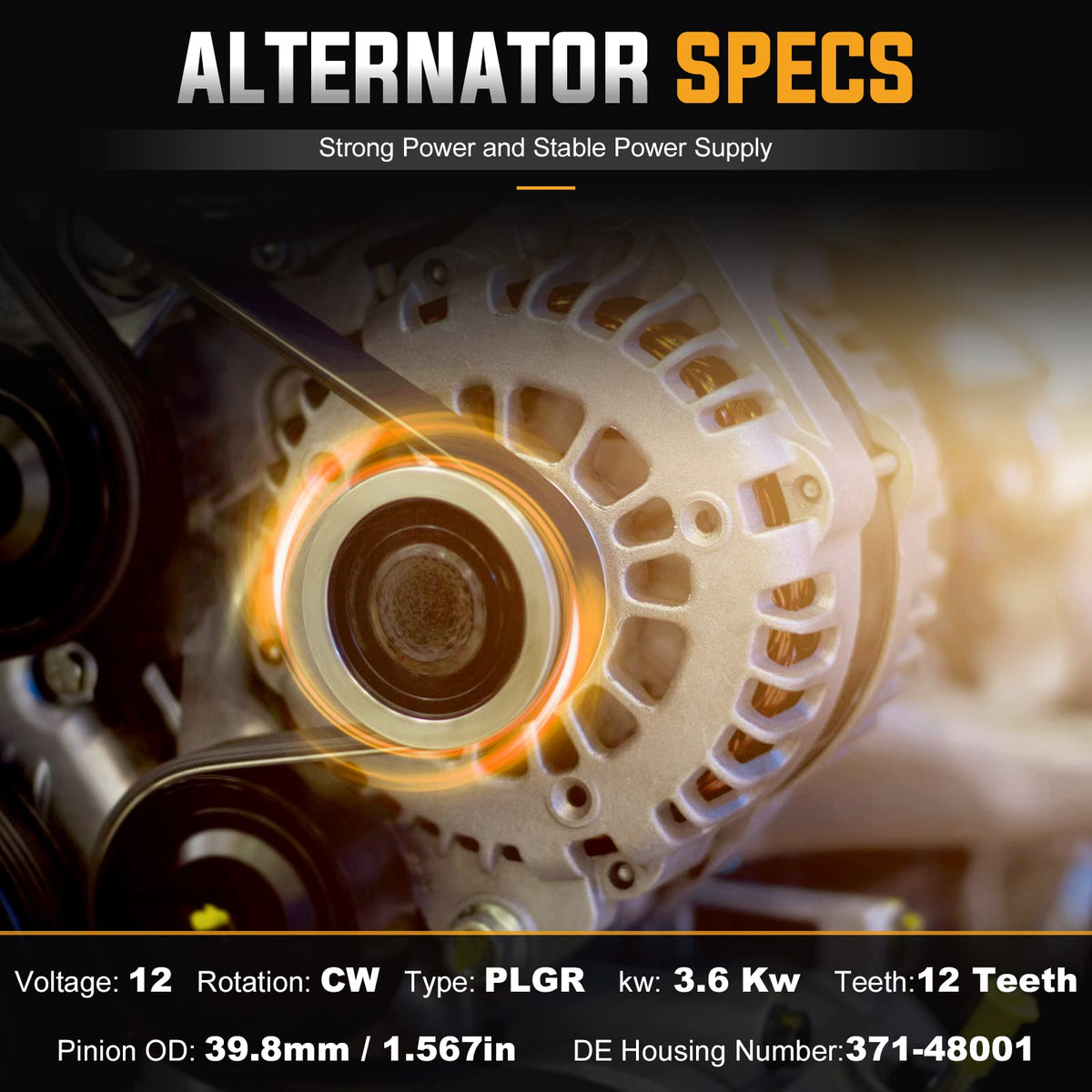 ILONPA close-up of pinion and 12 teeth ensuring correct mechanical fit