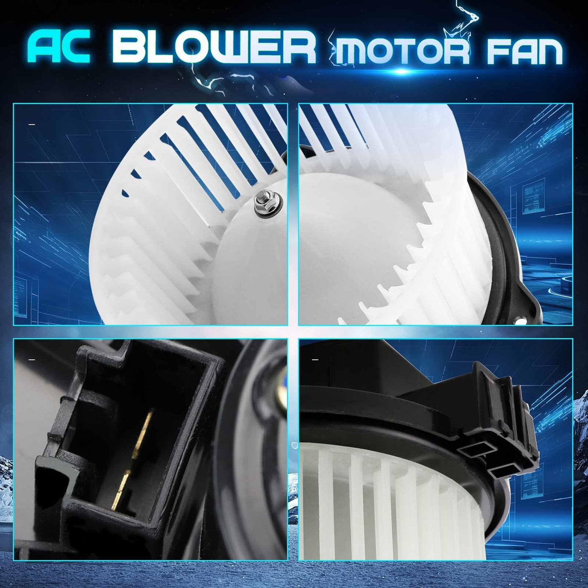 ILONPA blower motor beside ruler showing compact size and accurate fitment