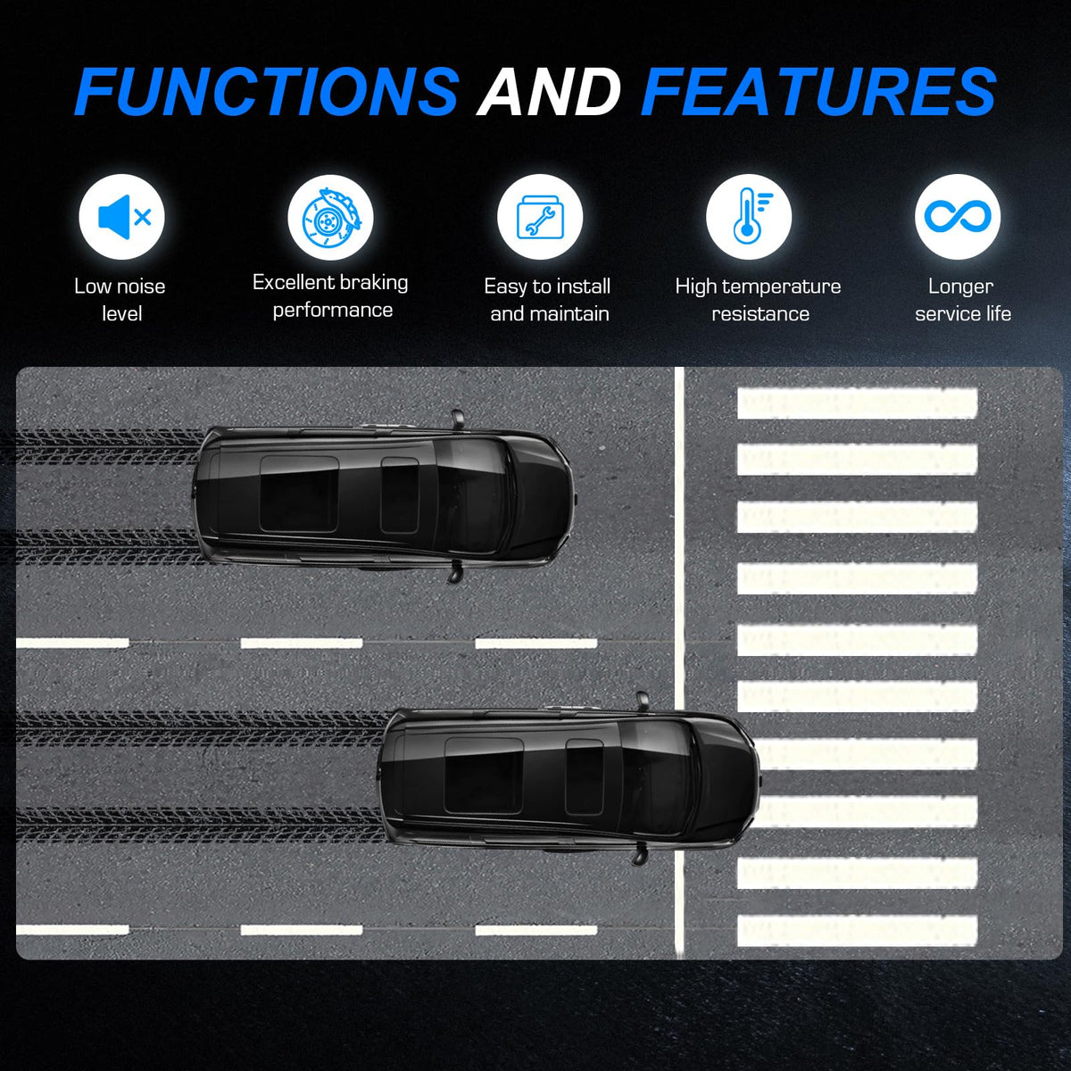 ILONPA brake pad next to ruler illustrating correct size and fitment clarity