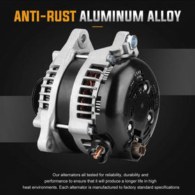 ILONPA alternator beside ruler showing pinion OD for size verification