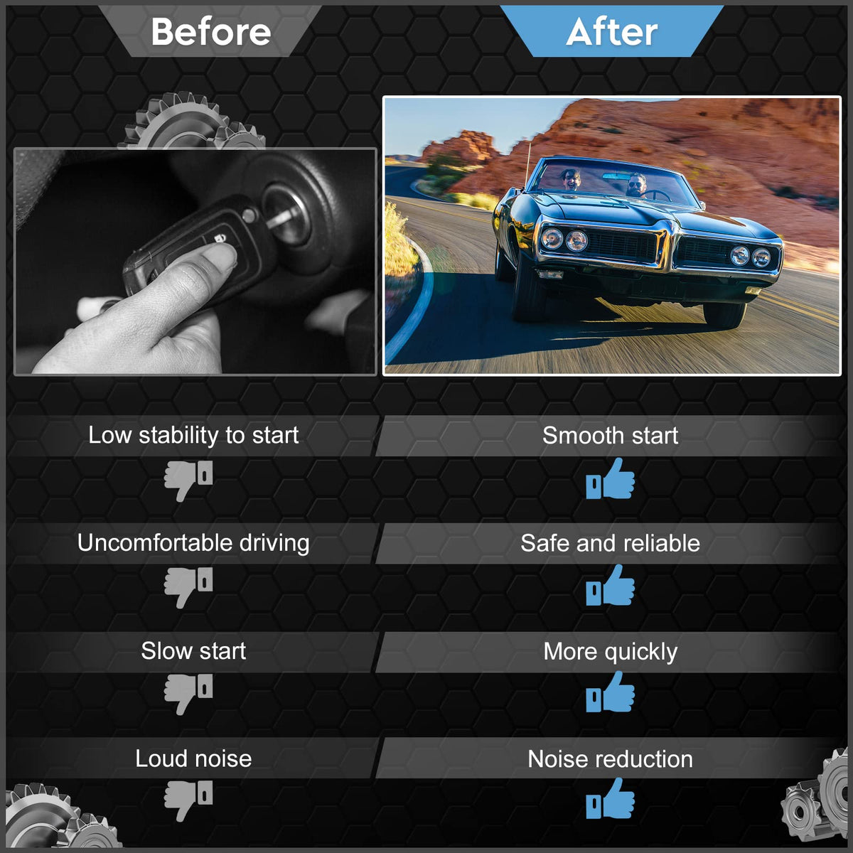 ILONPA starter installed in engine bay demonstrating direct-fit replacement advantage