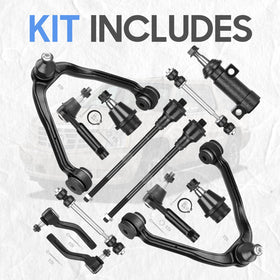 ILONPA tie rod end and sway bar link pair pictured together for coordinated steering response