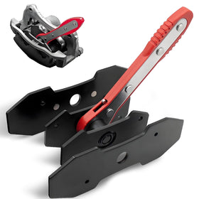 IMAANIIE front view of red brake caliper press tool showing robust frame and ratchet