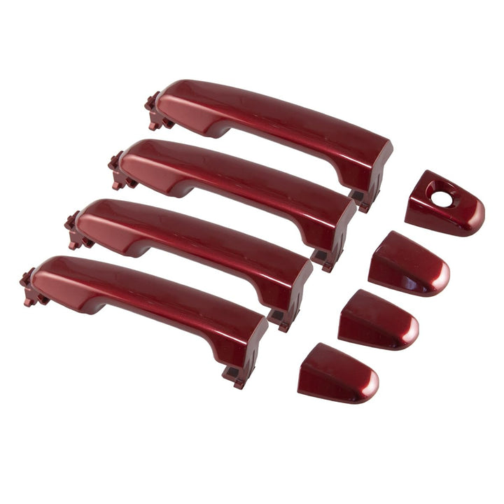 RLB-HILON Exterior Door Handle Set for Toyota Camry 2012-2017 — Painted Red, 4-Door Direct-Fit Replacement