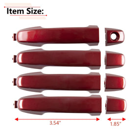 RLB-HILON Exterior Door Handle Set for Toyota Camry 2012-2017 — Painted Red, 4-Door Direct-Fit Replacement