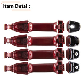 RLB-HILON Exterior Door Handle Set for Toyota Camry 2012-2017 — Painted Red, 4-Door Direct-Fit Replacement