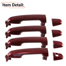 RLB-HILON Exterior Door Handle Set for Toyota Camry 2012-2017 — Painted Red, 4-Door Direct-Fit Replacement
