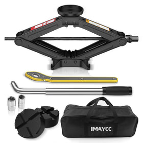 IMAYCC front view of kit showing compact, complete tire changing set and quick access