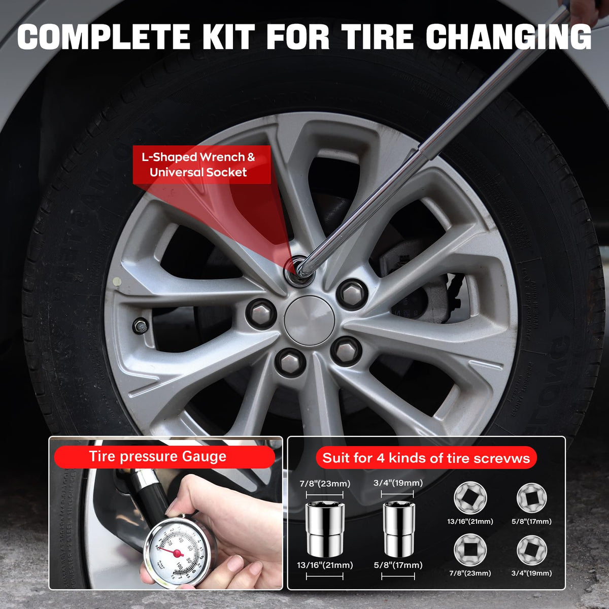 IMAYCC pressure gauge and accessories for quick tire pressure checks
