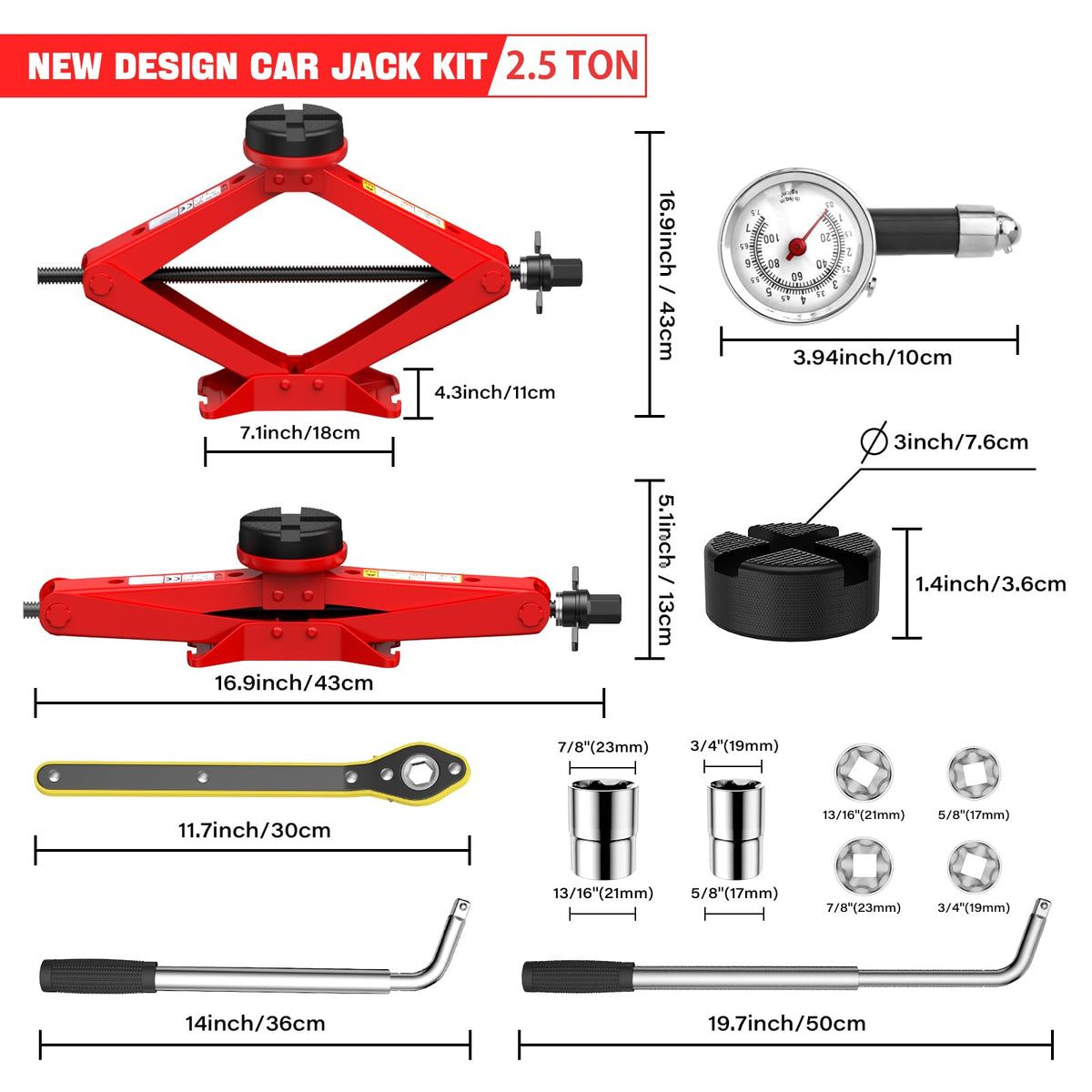 IMAYCC scissor jack close-up showing steel beam strength and stability