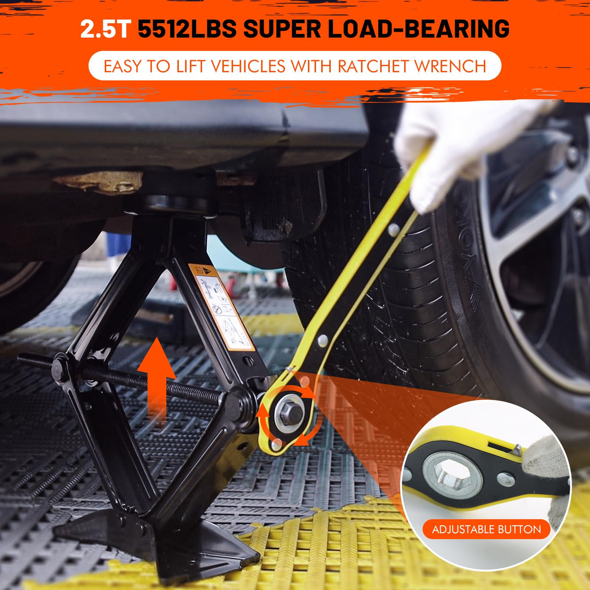 IMAYCC laid out tools with lug and ratchet wrenches for faster roadside nut removal