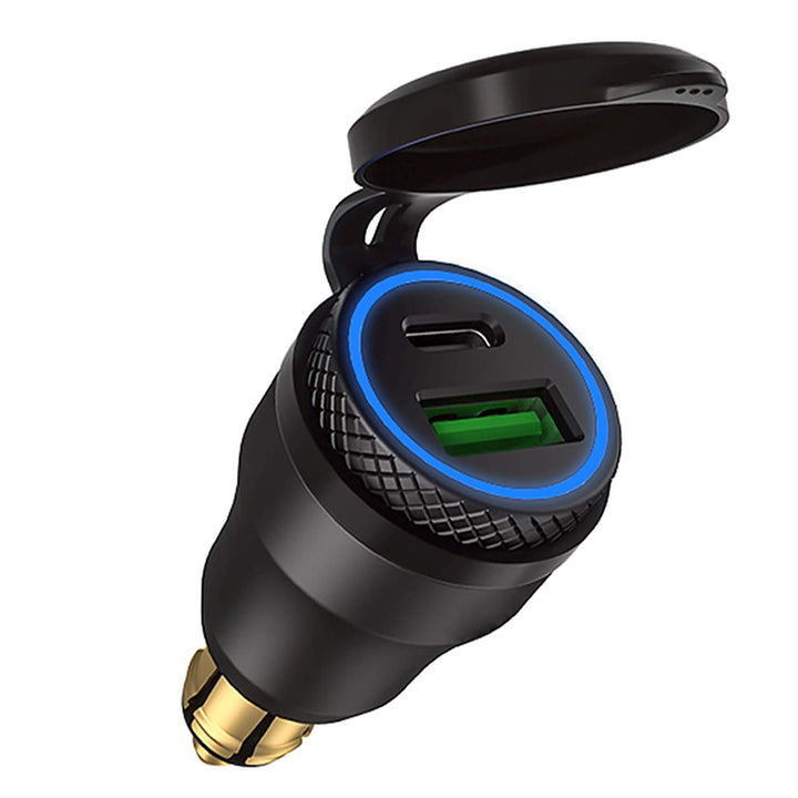 iMESTOU front view of aluminum DIN plug showing compact robust design