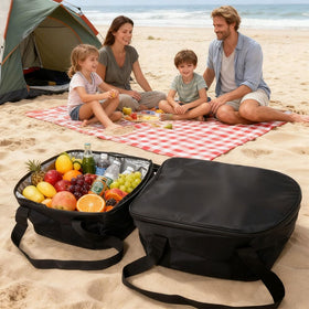IMETAPLUS coolers beside a picnic setup showing temperature-ready transport