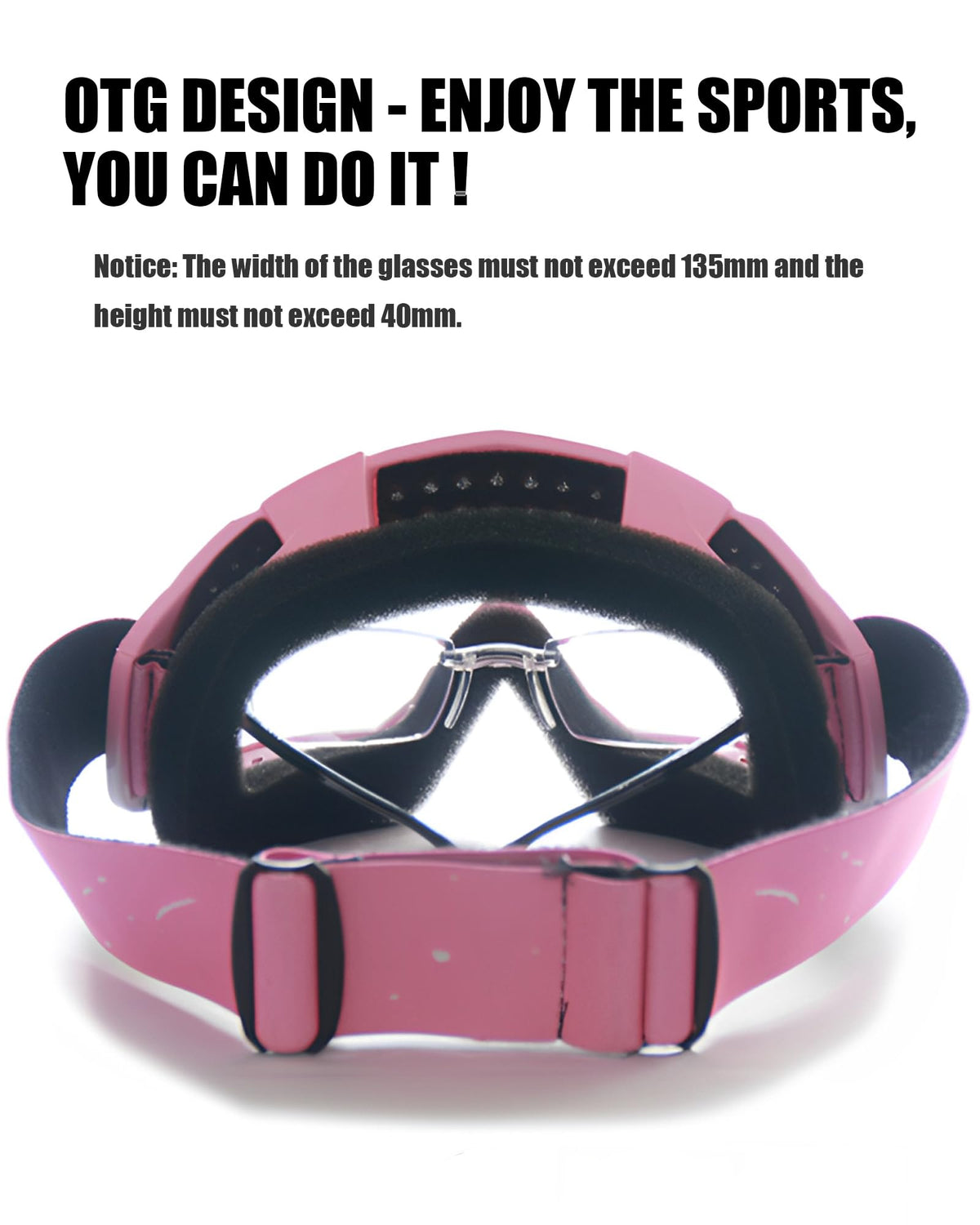 immoono close-up of gradient pink lens highlighting anti-fog clarity