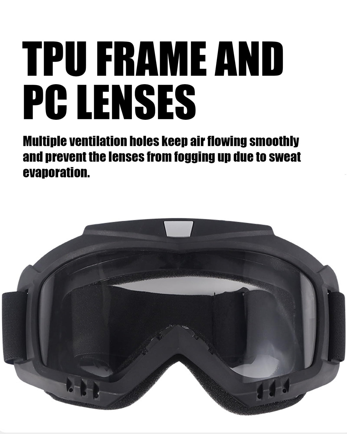 immoono polycarbonate lens close-up highlighting clear impact-resistant benefit