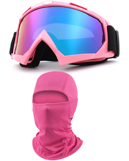 immoono pink-framed goggles front view showing protection and style