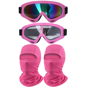 immoono front view pink goggles showing clear lens and comfort fit