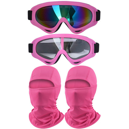 immoono front view pink goggles showing clear lens and comfort fit