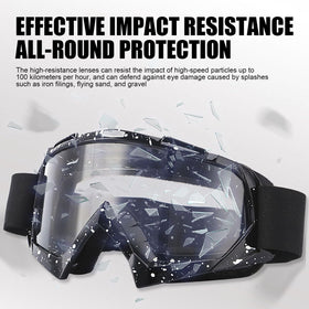 immoono goggles worn on motorcycle demonstrating wind and debris protection benefit
