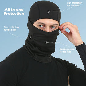immoono goggles and balaclava worn on motorcycle demonstrating protection