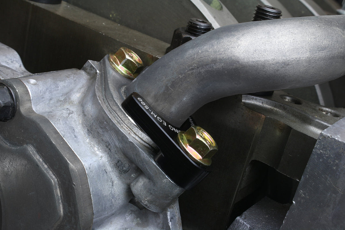 Improved Racing EGM-500 packaging and laser-marked part label showing lifetime warranty and USA manufacturing benefit