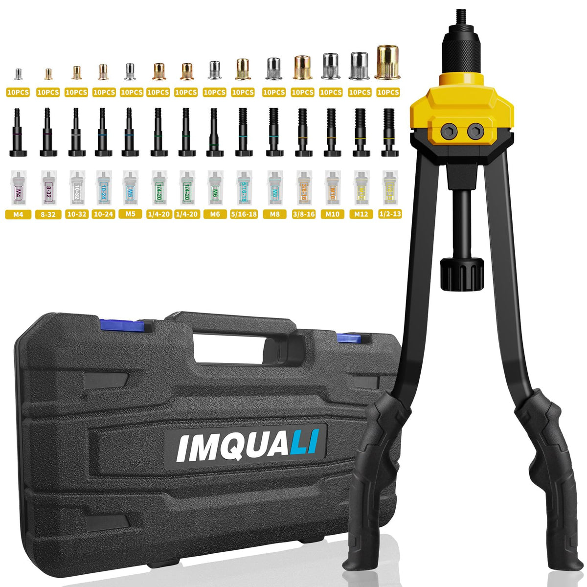IMQUALI front view of tool and case showing organized kit and portability