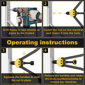 IMQUALI tool setting a rivet nut into sheet metal demonstrating reliable fastening