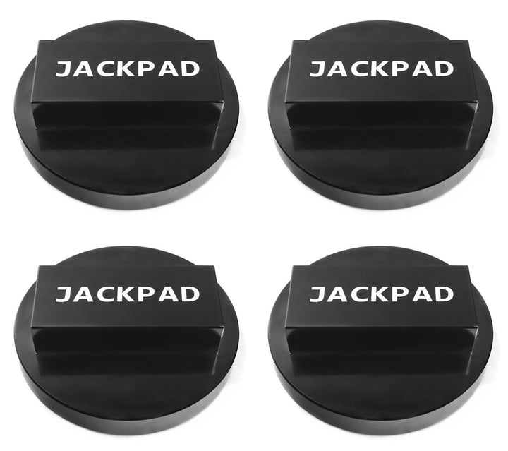 imUfer jack pad adapter front view showing four-piece kit and durable finish
