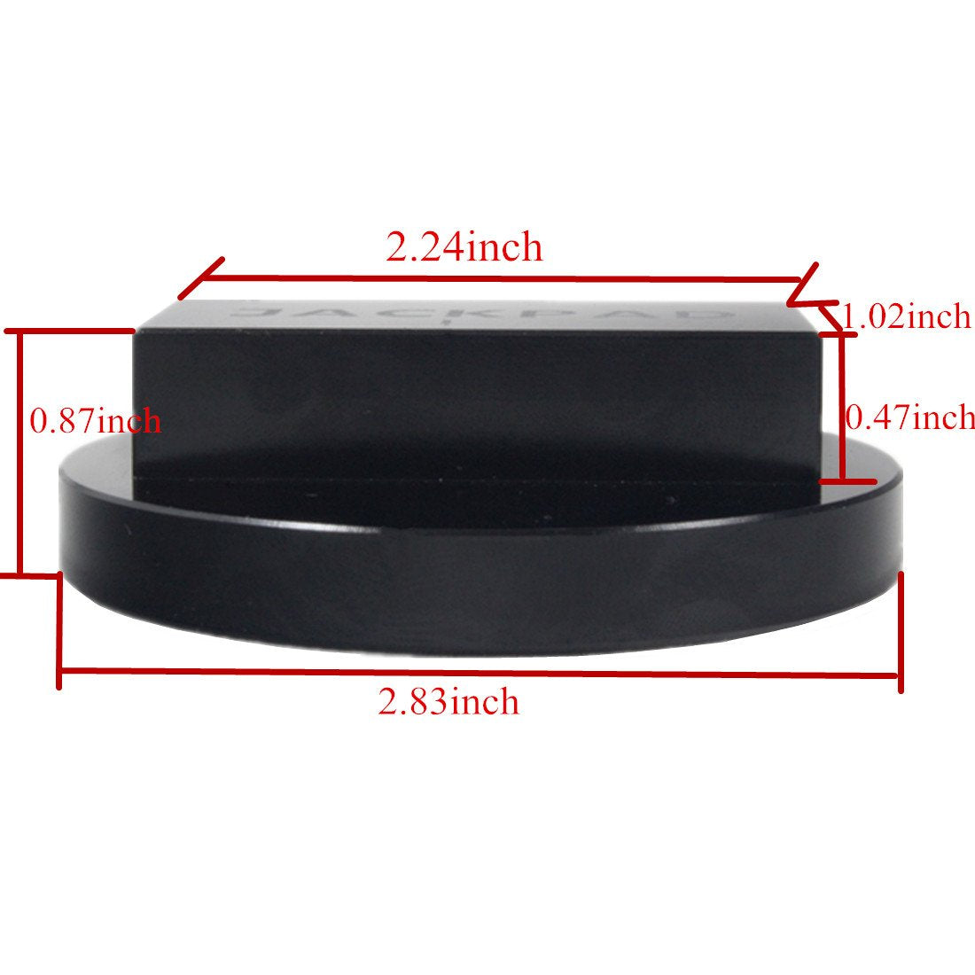 imUfer close-up of textured rubber base for improved jack grip and safety