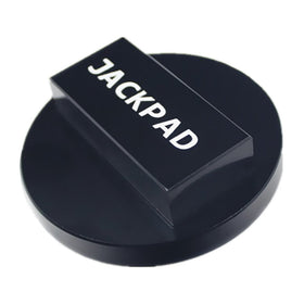 imUfer pad on floor jack saddle illustrating correct placement and protection