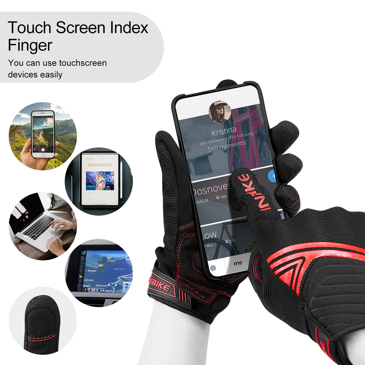 INBIKE breathable mesh fingers showing ventilation for cooler hands on long rides